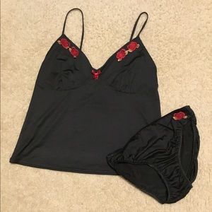 NWOT Black Camisole Panty Set